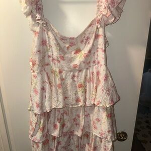 Altar'd State Pink and Cream Floral Dress